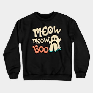 Meow Meow Boo Kawaii Cat Halloween Crewneck Sweatshirt